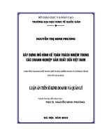 xây dựng mô hình kế toán trách nhiệm trong các doanh nghiệp sản xuất sữa việt nam