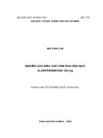 Nghiên cứu điều chế cốm pha hỗn dịch CLARITHROMYCIN 125 mg