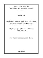 CƠ sở địa lý CHO PHÁT TRIỂN NÔNG   lâm NGHIỆP các HUYỆN VEN BIỂN TỈNH QUẢNG NAM 