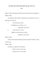 ĐỀ THI MÔN NGỮ VĂN 9KỲ THI TUYỂN SINH LỚP 10 THPT