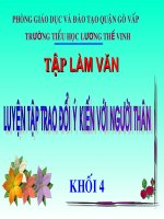 bài giảng tập làm văn lớp 4 trao đổi ý kiến với người thân