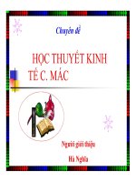 Bài giảng chuyên đề học thuyết kinh tế c mác   hà nghĩa