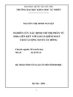 NGHIÊN cứu xác ĐỊNH CHỈ THỊ PHÂN tử SSRs LIÊN kết với LOCUS KIỂM SOÁT CHẤT LưỢNG xơ ở cây BÔNG 
