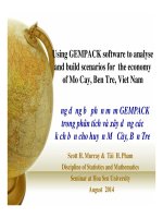 Ứng dụng bộ phần mềm GEMPACK trong phân tích và xây dựng các kịch bản cho huyện mỏ cày, bến tre