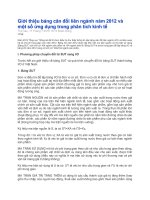 Giới thiệu bảng cân đối liên ngành năm 2012 và một số ứng dụng trong phân tích kinh tế