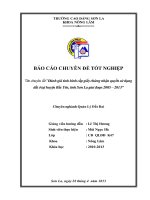 Đánh giá tình hình cấp giấy chứng nhận quyền sử dụng đất ở huyện bắc yên, tỉnh sơn la giai đoạn 2005   2012 