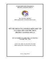 Mức độ thích ứng với hoạt động học tập của sinh viên năm thứ nhất trường cao đẳng sơn la 
