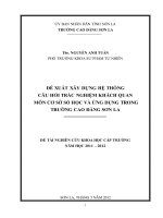 Đề xuất xây dựng hệ thống câu hỏi trắc nghiệm khách quan môn cơ sở số học và ứng dụng trong trường cao đẳng sơn la 