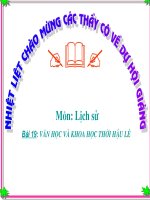 bài giảng lịch sử lớp 4 văn học khoa học thời hậu lê