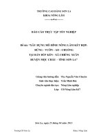 Xây dựng mô hình nông lâm kết hợp rừng vườn  ao  chuồng tại bản dúp kén  xã chiềng xuân  huyện mộc châu  tỉnh sơn la 