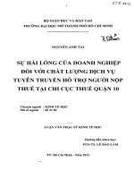 sự hài lòng của doanh nghiệp đối với chất lượng dịch vụ tuyên truyền hổ trợ người nộp thuế tại chi cục thuế quận 10