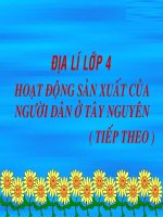 bài giảng địa lý lớp 4 Bài 7  hoạt động sản xuất của người dân tây nguyên