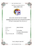 Đánh giá hiện trạng sử dụng đất nông nghiệp của xã nậm ét huyện quỳnh nhai tỉnh sơn la 