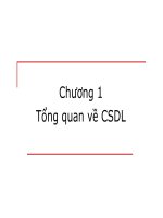 Bài giảng cơ sở dữ liệu   chương 1  tổng quan về cơ sở dữ liệu