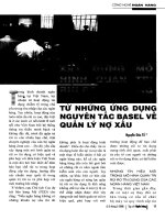 Ứng dụng nguyên tắc basel về quản lý nợ xấu