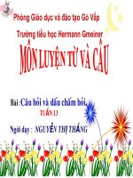 bài giảng luyên từ và câu lớp 4 câu hỏi và dấu chấm hỏi