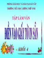 bài giảng tập làm văn 4 điền vào tờ giấy in sẵn