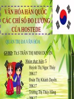 QUẢN TRỊ ĐA VĂN HOÁ - KINH DOANH VỚI NGƯỜI HÀN QUỐC