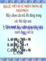 bài giảng toán lơp 4 so sánh và xếp thứ tự các số tự nhiên