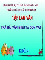 bài giảng tập làm văn 4 trả bài văn miêu tả