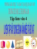 bài giảng tập làm văn lớp 4 luyện tập xây dựng đoạn văn miêu tả đồ vât