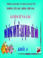 bài giảng luyện từ và câu lớp 4 mở rộng vốn từ lạc quan yêu đời