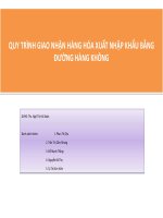 Thuyết trình quy trình giao nhận hàng hóa xuất nhập khẩu bằng đường hàng không 