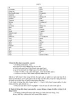 từ vựng UNIT 5 lớp 7