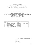 Tiểu luận môn hóa sinh thực phẩm phương pháp tách chiết xác định hoạt độ và ứng dụng của protease 