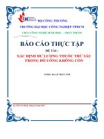 Xác định dư lượng thuốc trừ sâu trong đồ uống không cồn