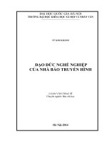 ĐẠO đức NGHỀ NGHIỆP của NHÀ báo TRUYỀN HÌNH
