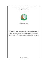 ỨNG DỤNG CÔNG NGHỆ THÔNG TIN TRONG ĐÁNH GIÁ BIẾN ĐỘNG SỬ DỤNG ĐẤT XÃ LIỆP TUYẾT - HUYỆN QUỐC OAI - THÀNH PHỐ HÀ NỘI GIAI ĐOẠN 2010-2015