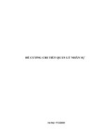 Đề cương chi tiết quản lý nhân sự