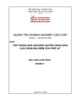 Xây dựng nhà nhượng quyền hàng đầu lựa chọn địa điểm của phở 24