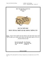 BÁO cáo PHÂN TÍCH THIẾT kế hỗ TRỢ TIẾP NHẬN hồ sơ và LIÊN lạc CÔNG dân CHO các bộ PHẬN một cửa của THÀNH PHỐ hà nội