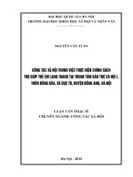 công tác xã hội trong việc thực hiện chính sách trợ giúp trẻ em lang thang tại trung tâm bảo trợ xã hội i, hà nội