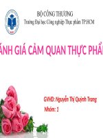 Bài thuyết trình quy trình đánh giá cảm quan cho sản phẩm nước cam ép (phép thử tam giác)
