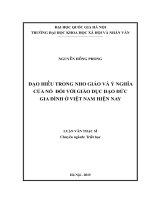 Đạo hiếu trong nho giáo và ý nghĩa của nó đối với giáo dục đạo đức gia đình ở việt nam hiện nay 