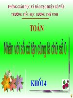 bài giảng toán lớp 4 nhân với  số tận cùng là chữ số không