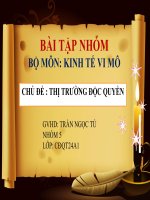 SLIDE kinh tế vi mô  thị trường độc quyền