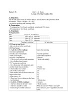 GIÁO ÁN TIẾNG ANH LỚP 7 Unit 3 tiết 15