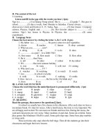 BỘ ĐỀ THI TIẾNG ANH LỚP 7