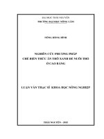 Nghiên cứu phương pháp chế biến thức ăn thô xanh để nuôi thỏ ở Cao Bằng
