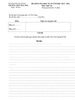 ĐỀ KIỂM TRA HỌC KỲ II NĂM HỌC 2015 - 2016 Môn: Ngữ văn