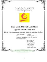 BÁO CÁO BÀI TẬP LỚN MÔN Lập trình CSDL trên Web : Xây dựng website giới thiệu và bán các mặt hàng đồ uống.