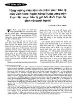 Tăng trưởng việc làm và chính sách tiền tệ của việt nam  ngân hàng trung ương nên thực hiện mục tiêu tỷ giá hối đoái thực ổn định và cạnh tranh