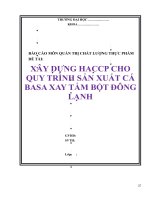 Xây dựng HACCP cho quy trình sản xuất cá basa xay tẩm bột đông lạnh