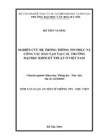 Nghiên cứu hệ thống thông tin phục vụ công tác đào tạo tại các trường đại học khối kỹ thuật ở việt nam (TT)