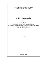 Đánh giá thực trạng và đề xuất giải pháp góp phần phát triển kinh tế, xã hội các huyện miền núi