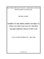 Nghiên cứu hệ thống thông tin phục vụ công tác đào tạo tại các trường đại học khối kỹ thuật ở Việt Nam